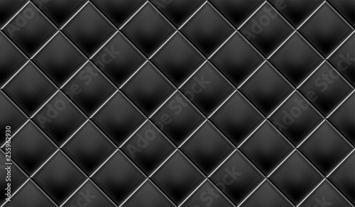 Seamless luxury black pattern and background. Genuine Leather. Vector illustration