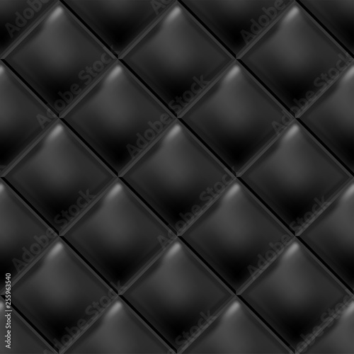 Seamless luxury black pattern and background. Genuine Leather. Vector illustration