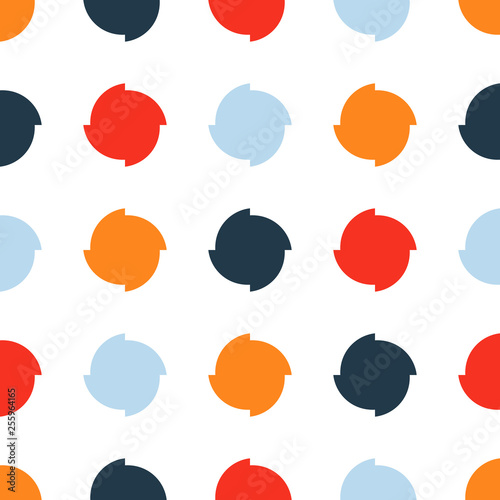 Bright seamless pattern with circular geometric shapes.