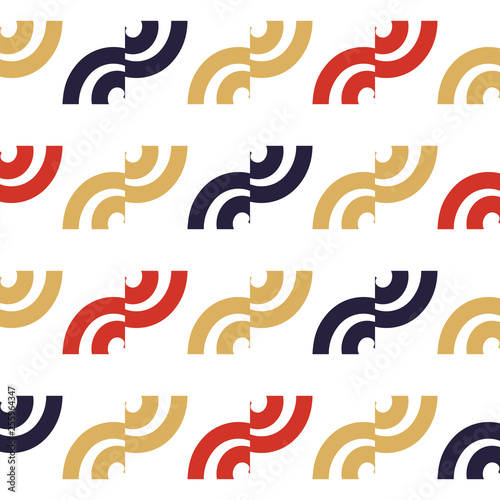 Bright seamless pattern with wavy geometric shapes.