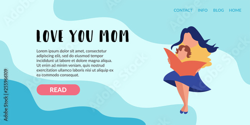 Vector Flat Banner Landing Page Mother
