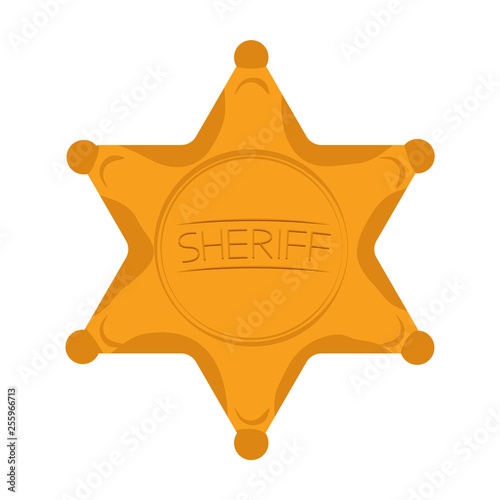 Sheriffs Star Isolated on White Background. Vector Illustration.