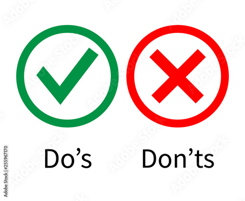Do's and Don'ts vector icons. Vector illustration. EPS10