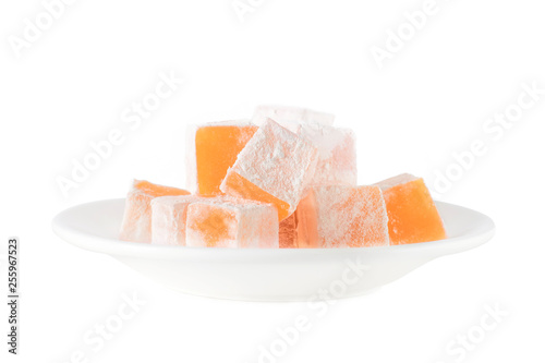 Orange delight in a plate isolated