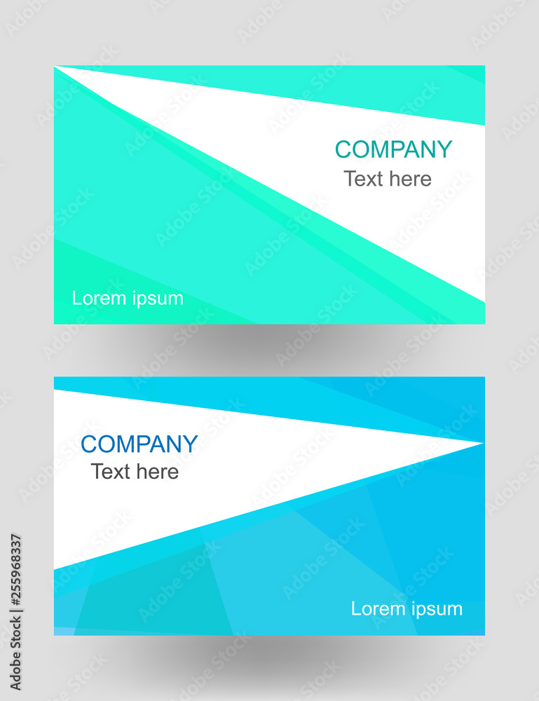 Turquoise and blue color polygonal shapes, modern banner templates