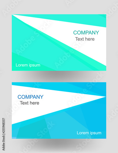 Turquoise and blue color polygonal shapes, modern banner templates