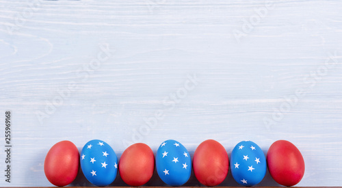 Obraz na płótnie american easter Easter eggs painted in the style of the American flag. w salonie
