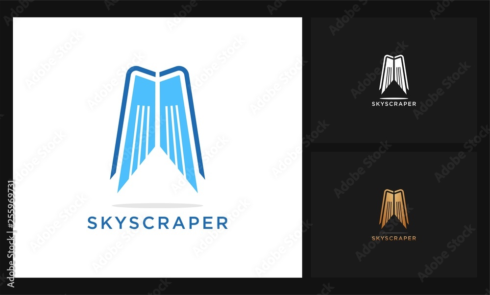 M bussiness skyscraper logo