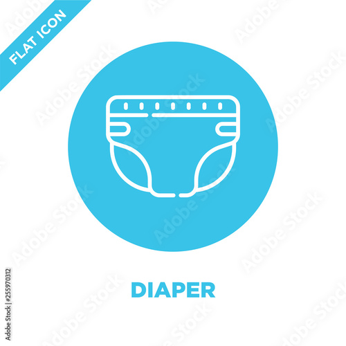 diaper icon vector from baby toys collection. Thin line diaper outline icon vector  illustration. Linear symbol for use on web and mobile apps, logo, print media.