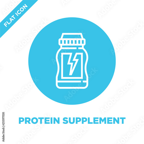 protein supplement icon vector from healthy life collection. Thin line protein supplement outline icon vector  illustration. Linear symbol for use on web and mobile apps, logo, print media.
