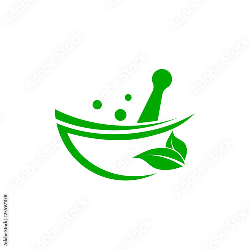 Herbal medicine icon. Alternative Medicine logo for naturopathic medicine, homeopathy.