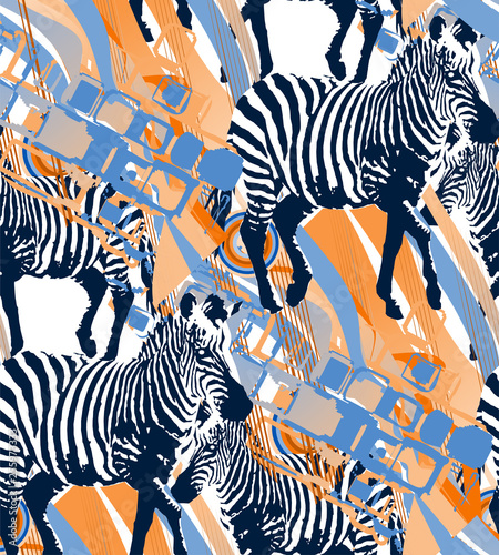 Pattern of zebra. Suitable for fabric  wrapping paper and the like. Vector illustration