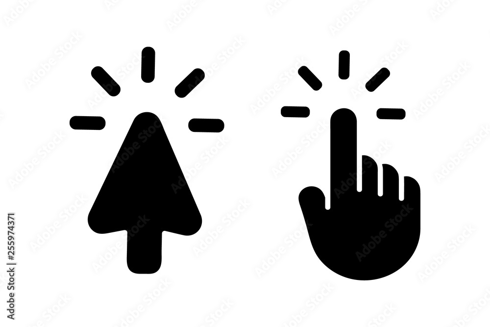 hand pointer and arrow clicking hand pointer and arrow clicking