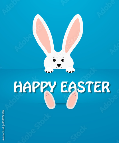 Easter Bunny web banner. Happy Easter 