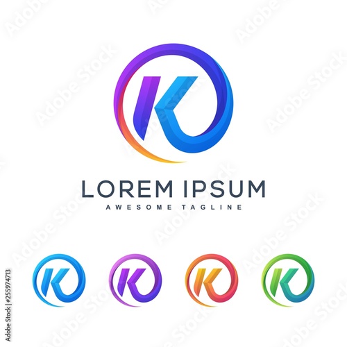 Free Download Letter K Multicolored Concept illustration vector Design template - GFXLoad
