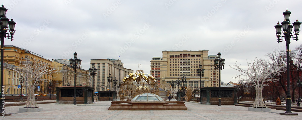 Moscow Manege square  on a winter day