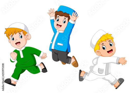 Happy moslem kids
