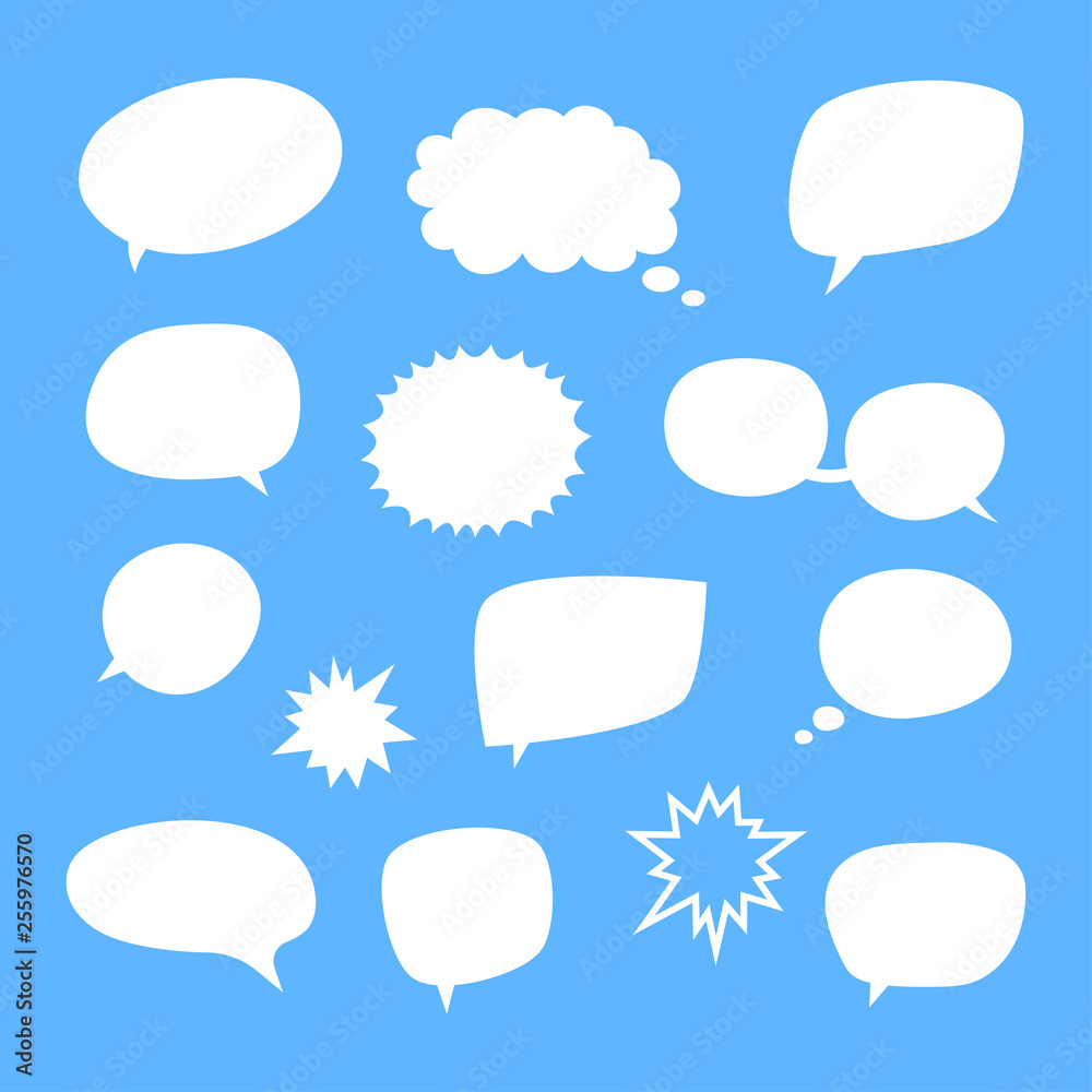 Vector set of blank empty white speech bubbles Vector set of blank empty white speech bubbles