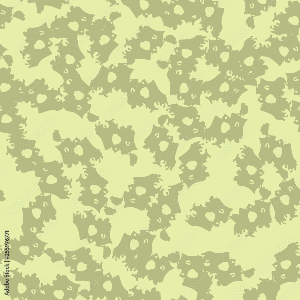 Desert camouflage of various shades of green and yellow colors Desert camouflage of various shades of green and yellow colors