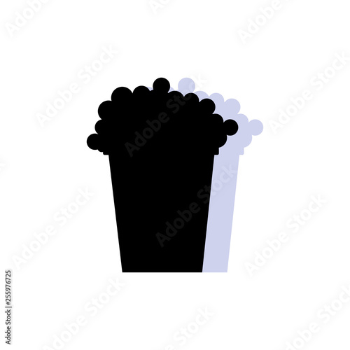 Popcorn. Cinema icon in flat design style. Vector illustration