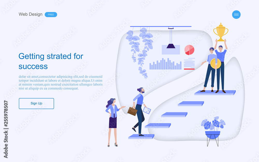 Web design templates for pathways to success of education. staff training,learning support. Vector illustration.