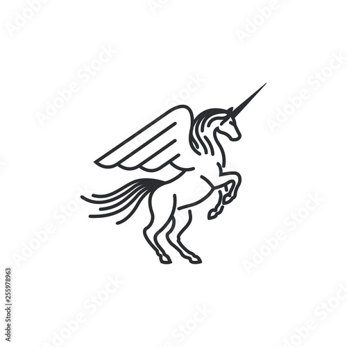 unicorn/pegasus logo design