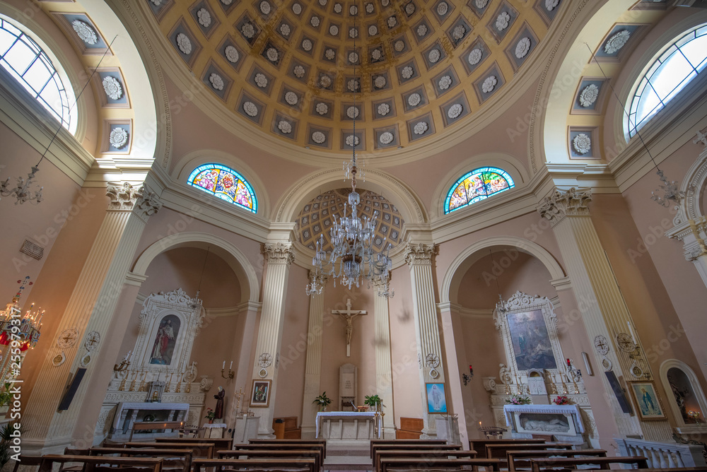 Lecce, Puglia, Italy - Inside interior of Santa Maria della Porta church (chiesa). A region of Apulia