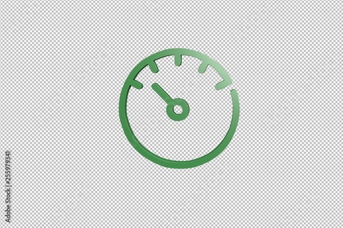 3D illustration of Accelerator, green color with transparent background.