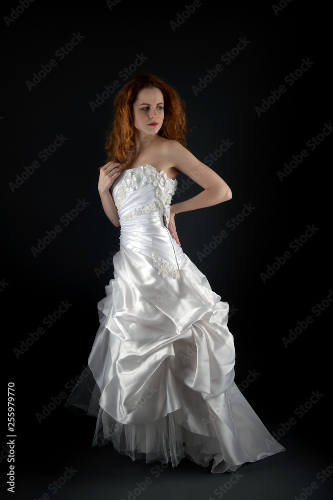 red hair bride studio photos