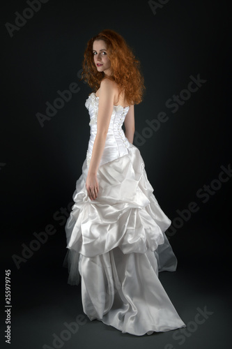 red hair bride studio photos
