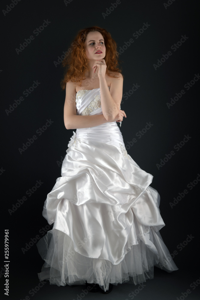 red hair bride studio photos