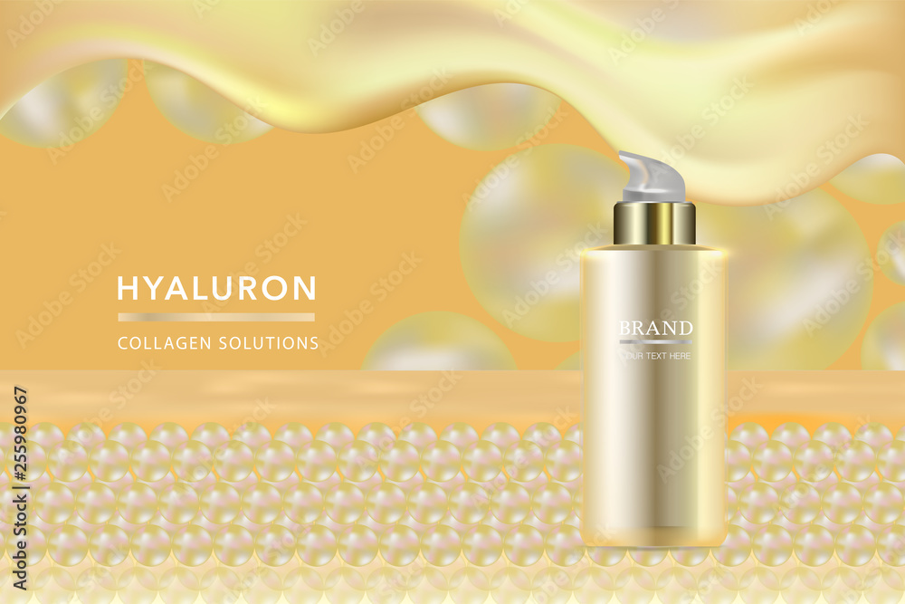 Beauty product, gold cosmetic container with advertising background ready to use, luxury skin care ad, illustration vector. Beauty product, gold cosmetic container with advertising background ready to use, luxury skin care ad, illustration vector.