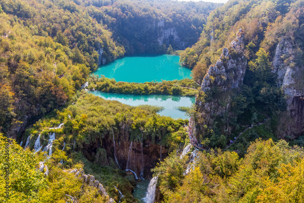 Panorama Landschaft im Plitvice Nationalpark in Kroatien