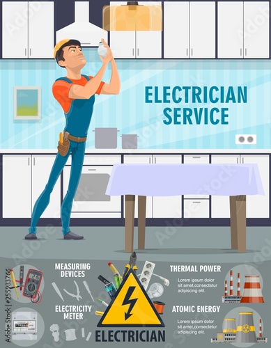 Electricity, electrician service and tools