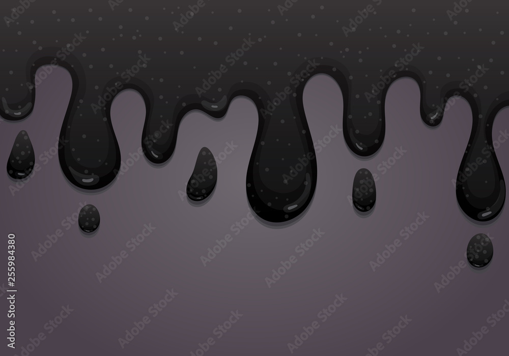 Black slime goo dripping on grey background. Toxic and creepy texture. Vector illustration. Black slime goo dripping on grey background. Toxic and creepy texture. Vector illustration.