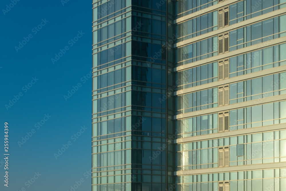 Glass Office Building in the Morning Light