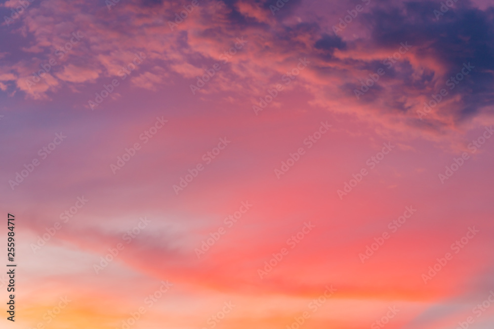Orange coral pink sky cloud beautiful nature  texture abstract background. Color of the year 2019 Living coral pantone.