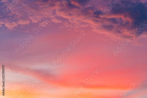 Orange coral pink sky cloud beautiful nature texture abstract background. Color of the year 2019 Living coral pantone.