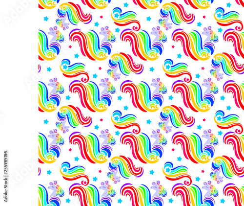 Rainbow unicorn pattern, seamless