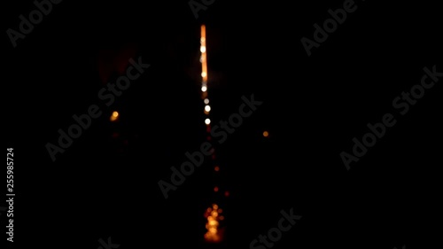 Launch a festive firework, rocket launcher fireworks start from the ground and explode in the dark night sky, stock video