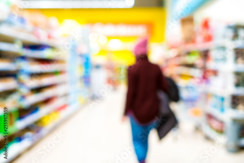 Blurred photo of a shopping mall
