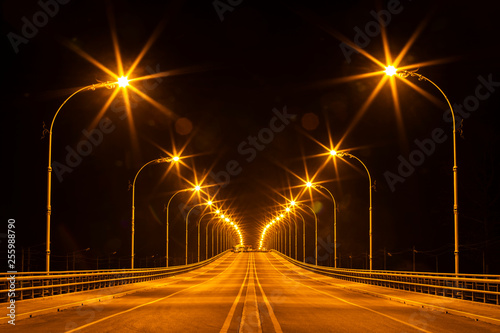 the second friendship bridge crossing Moei (Thaungyin) river at nightg, Mae Sot, Tak, Thailand photo