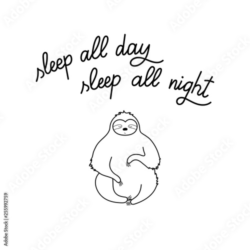 Vector illustration of cute character sloth