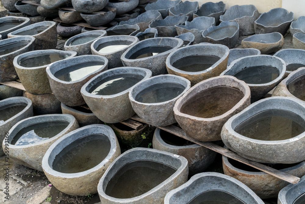 Bathroom sink made from natural stone for interior decor Bathroom sink made from natural stone for interior decor