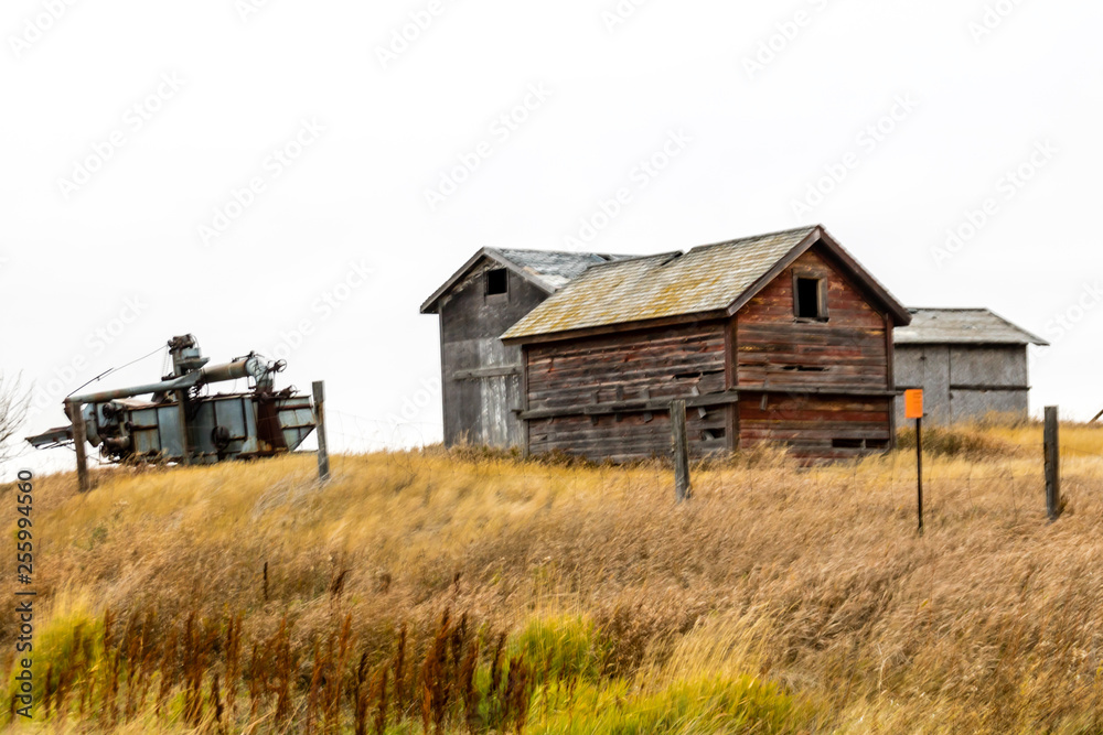 Abondoned farm buildings dot the landscape along HWY 4, Saskatchewan, Canada Abondoned farm buildings dot the landscape along HWY 4, Saskatchewan, Canada