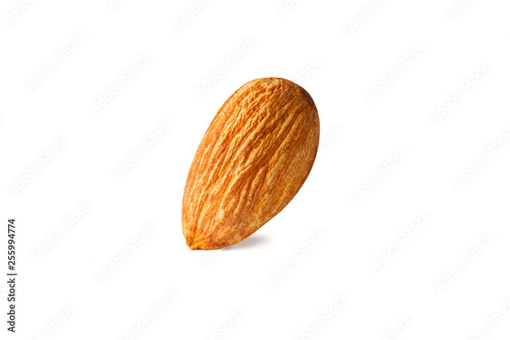 Isolated of almond nut on white background. Clipping path -Image. Isolated of almond nut on white background. Clipping path -Image.