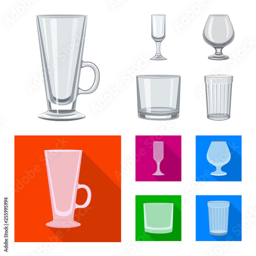 Vector illustration of form and celebration icon. Set of form and volume vector icon for stock.