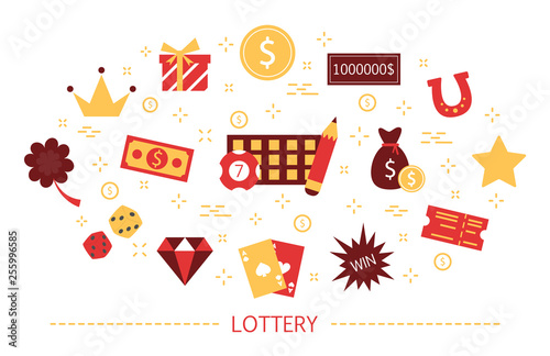 Lottery concept. Gamble and bingo. Play game