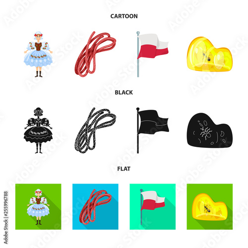 Isolated object of traditional and tour logo. Collection of traditional and landmarks stock symbol for web.