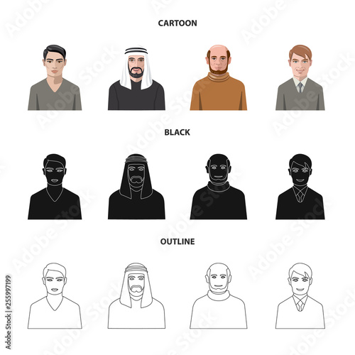 Isolated object of hairstyle and profession  icon. Collection of hairstyle and character  stock vector illustration.